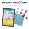 Android 14 Tablet 10.1 inch with Case, 3GB, 64GB, IPS Touch Screen, Quad-Core,1280x800 | Wi-Fi6 | 6000mAh | Google Certified(White)