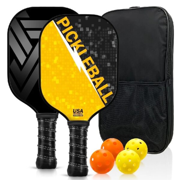 NFTIGB USAPA Certified Pickleball Paddles for Beginners, Family Play Set with 2 Rackets, 4 Balls, Easy-to-Use, Durable & Lightweight