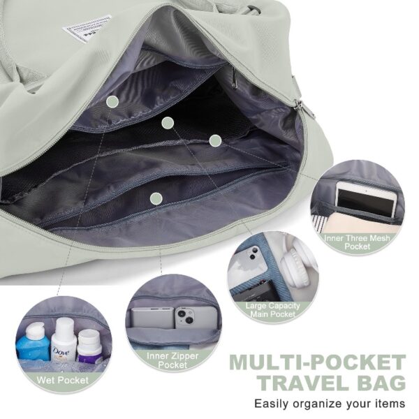 3eb9244dc71c4b83be77b32d01769d51 Weekender Bags for Women, Travel Duffel Bags with Shoe Compartment,Personal Item Travel Bag for Airlines, Carry on Overnight Tote Bag for women,Beige&Brown