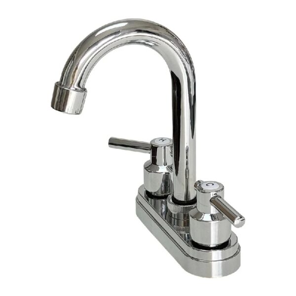 Bathroom Faucet 4inch 2 Handles Centerset Suit for 2 or 3 Mounting Holes, Lavatory Hot and Cold Mixer Tap, Mattle Black