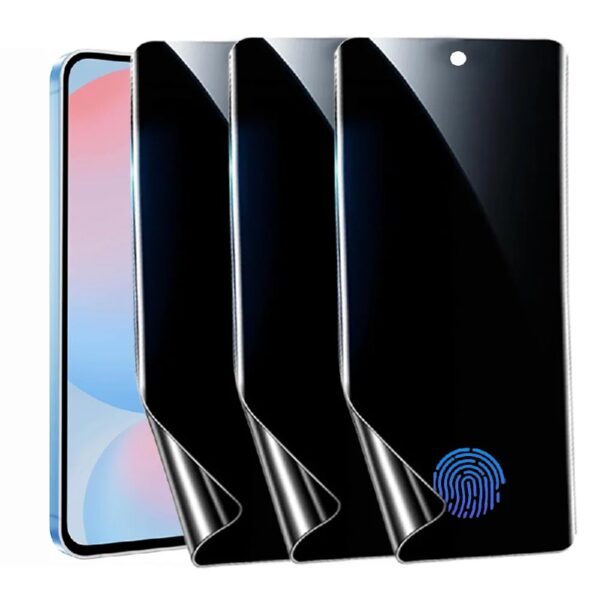 [3 Pack] Privacy Screen Protector for Samsung Galaxy S24 FE 5G,Supports Fingerprint Unlock, Anti-Spy Flexible TPU Screen Protector for Samsung S24 FE 6.7-Inch