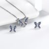 Purple Butterfly Jewelry Amethyst February Birthstone Jewelry Set Fine Necklace/Earrings 925 Sterling Silver Women Birthday Mother's Day Gifts
