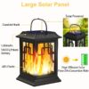 Solar Lanterns Outdoor, Waterproof Hanging Solar Lanterns, Garden Solar Powered Flame Lights LED Lanterns Lights for Patio Pathway Deck Yard (2 Pack)