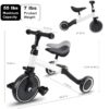 3f32a7650da443d2b3e6b3310002ff4b Kids Tricycle, 5-in-1 Toddler Balance Bike with Removable Pedals, White Tricycles for Toddlers Kids 1-4 Years Old Boys Girls Birthday Gift, Baby Bike Infant Trike Toddler Bike