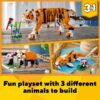 Creator 3 in 1 Majestic Tiger Building Set, Transforms from Tiger to Panda or Koi Fish Set, Animal Figures, Collectible Building Toy, Gifts for Kids, Boys & Girls 9 Plus Years Old, 31129