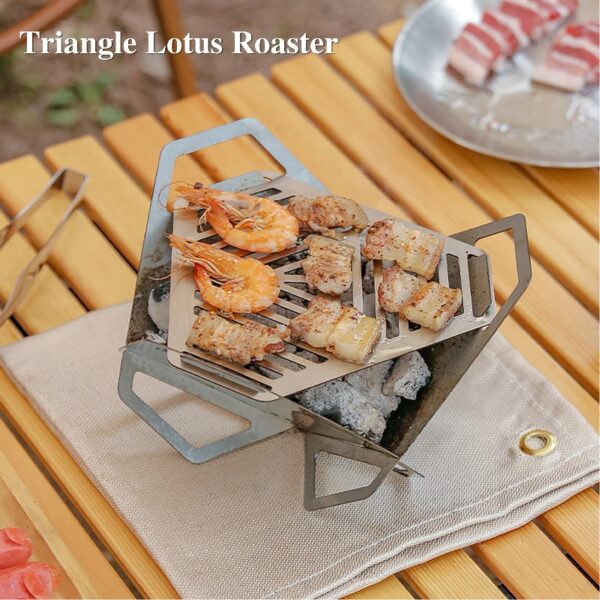 Portable Stainless Steel Card Stove for Camping, Picnics & Beach Parties - Foldable BBQ Grill with Precise Airflow Control, Tool-Free Assembly, Compact Travel Design