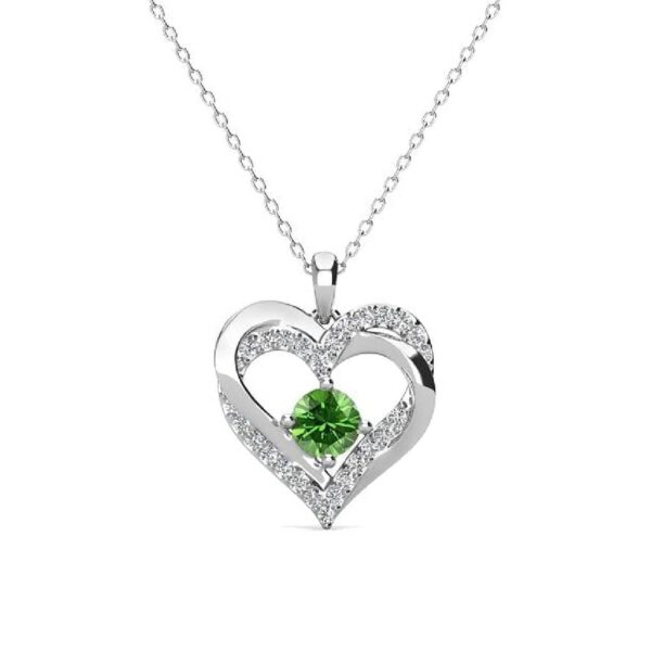 Forever March Birthstone 18k White Gold Plated Women's Necklace, Swarovski Crystals