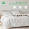 Dorm Bedding Twin Comforter Set - 5 Pieces Pintuck Bed in A Bag with Comforters, Sheets, Pillowcases & Shams