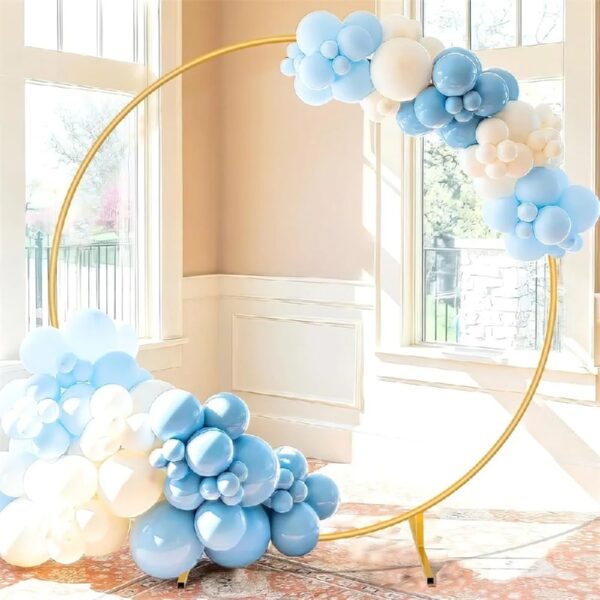 Queen Dream Round Backdrop Stand 7.2ft Gold Circle Balloon Arch Stand for Wedding Birthday Party