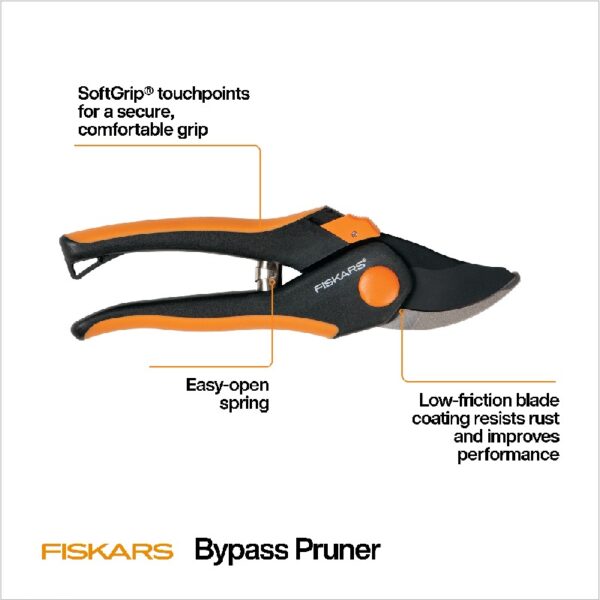 Lopper and Pruner Garden Tool 3-Piece Set with Stainless Steel Blades, Black and Orange
