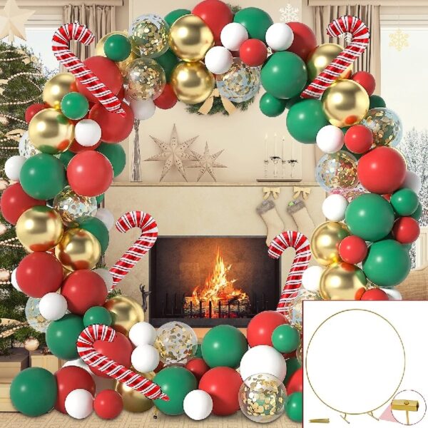 Garfans Wedding Arch Circle Balloon Arch Frame Round Backdrop Stand for Parties Birthday Wedding Christmas Balloon Garland Stand Gold Wedding Arch for Ceremony 6.6FT
