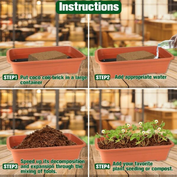 10lb of  100% Organic Coco Coir Bricks with Low EC and pH Balance High Expansion Coco Fiber for Herbs, Flowers,Plants Gardening Renewable Coconut Soil