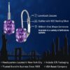 Gem Stone King 925 Sterling Silver Oval Cabochon White Simulated Opal Earrings for Women (2.10 Cttw, Oval 8X6MM)