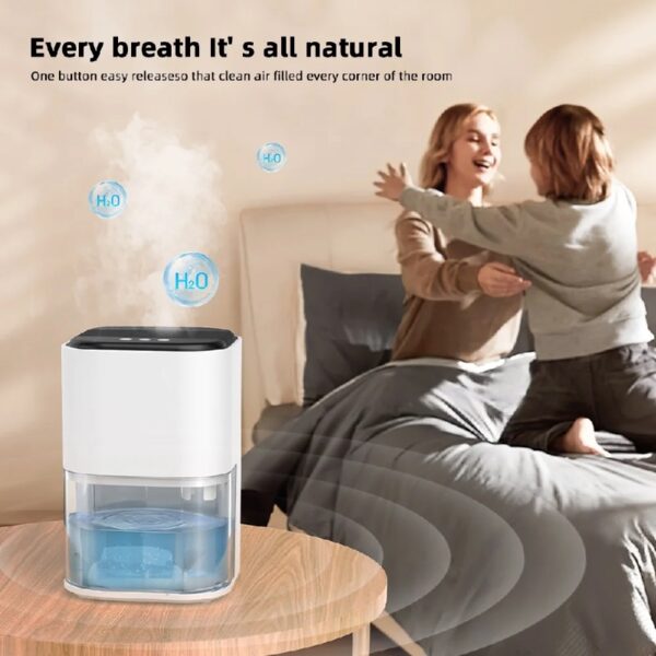 2000ml Portable Dehumidifier, Auto Defrost, Ultra Quiet for Home Large Room Bathroom Garage,Auto Power Off,LED Indicator,clearance sales,White