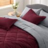 Light Purple Queen Comforter Set - 7 Pieces Reversible Queen Bed in a Bag, Queen Bed Set Light Purple and Grey with Comforters, Sheets, Pillowcases & Shams