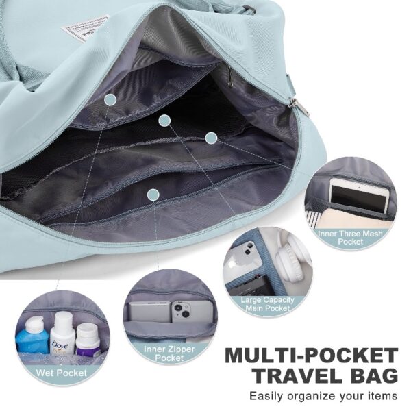 4063ae528df849d088d5b32d0176aca3 Weekender Bags for Women, Travel Duffel Bags with Shoe Compartment,Personal Item Travel Bag for Airlines, Carry on Overnight Tote Bag for women,Beige&Brown