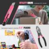 39-Piece Tool Set General Household Hand Kit with Plastic Toolbox Storage Case, Small Basic Home Tool Kit for Girls Ladies and Women - Includes All Essential Tools for Home Garage and Office, Pink