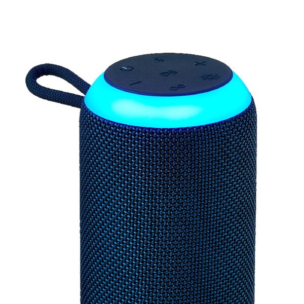 onn Medium Rugged Speaker with Bluetooth Wireless Technology and LED Lighting, Navy
