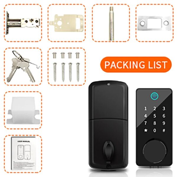 Smart Lock Keyless Entry Fingerprint Home Door,  Touchscreen Keypad with APP Control, Phone, Passcode Bluetooth Door Lock for Hotel Apartment .