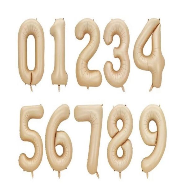 40 inch US Version verslarge digital aluminum foil balloon cream caramel color number 0-9 birthday party festival decoration