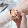 Women Watch Fashion Rose Gold Diamond Analog Quartz Female Watch for Women Luxury Dress Ladies Stainless Steel Luminous Waterproof Date Wrist Watches Green Dial
