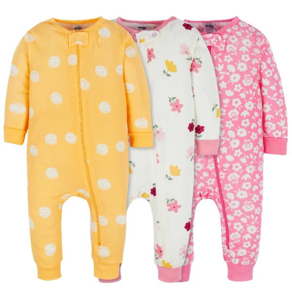 Brand Gender Neutral Footless Unionsuits, 3-Pack, Sizes 0/3 Months - 5T