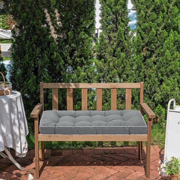 Outdoor Bench Cushion with Ties, 41 x 19 inch Weather Resistant Tufted Garden Loveseat Cushion