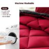 3 Pieces Bed in a Bag Comforter Set Duvet Insert,Reversible,Red/Black,Full Size Comforter Set-200GSM