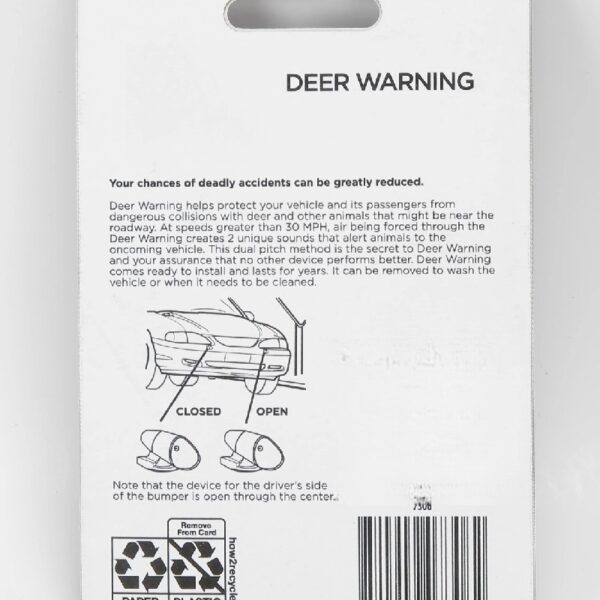 (2 pack) Universal Deer Warning Whistle for Car, Truck, Van, and SUV, 113 Decibels, Black