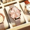 Women Watch Fashion Rose Gold Diamond Analog Quartz Female Watch for Women Luxury Dress Ladies Stainless Steel Luminous Waterproof Date Wrist Watches Green Dial
