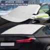Front+Rear Car Snow Cover Windshield with Magnetic Edge, Winter Windscreen Cover Ice, Frost Snow and Wiper Protector for Car SUVs Vans Trucks and Sedan Stop Scraping