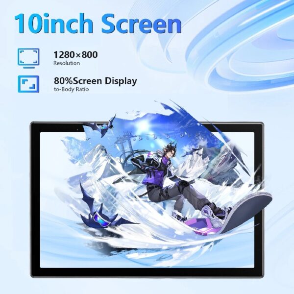 Android 13 Tablet , 4GB+64GB Storage Tablet with Keyboard, Google GMS Certified, Dual 13MP+5MP Camera, WiFi, Bluetooth,  IPS Full HD Display