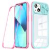 Reiko Full Protection with Mobile Phone Protective Film Slide Camera Lens Phone Case for iPhone 14 Plus in Blue
