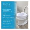 Raised Toilet Seat with Quick Lock, Adds 4 in Height, White, 300 lb Limit