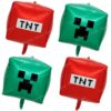 2/4/6Pcs 4D Miner Crafting Balloon 22 Inch Pixel Game Balloons Set For Kids Baby Shower Boys Birthday Party Decoration Supplies