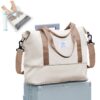 42b59191cbe949af9f7db32d0176a0a8 Weekender Bags for Women, Travel Duffel Bags with Shoe Compartment,Personal Item Travel Bag for Airlines, Carry on Overnight Tote Bag for women,Beige&Brown