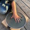 DIY Stepping Stone Kit with Color Pigment, Handprint Stepping Stone, Mother's Day Gift, Footprint Stepping Stone (8 Inch, Red)