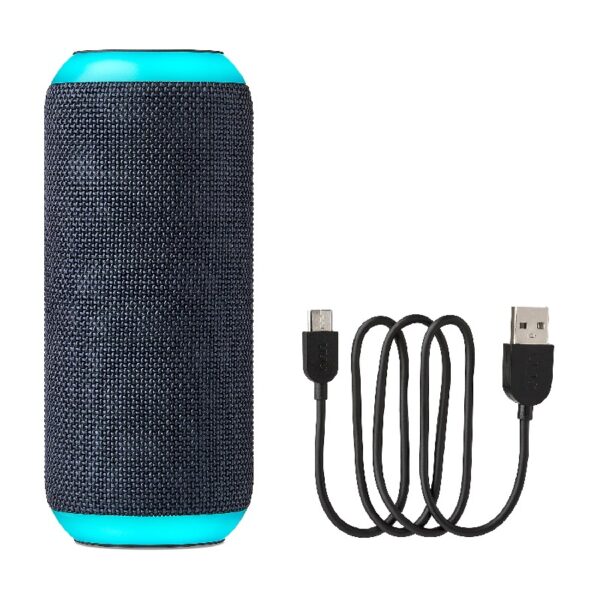 onn Medium Rugged Speaker with Bluetooth Wireless Technology and LED Lighting, Navy