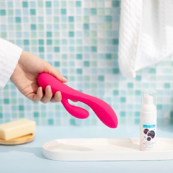 Dual Rabbit Vibrator, High-quality Silicone, Pink