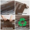 Outdoor Rug 6'x9' Waterproof Patio Rug Reversible Indoor Outdoor Rug Lightweight Plastic Straw Rug for RV Camping Deck Balcony Boho Porch Decor Dark Grey and White
