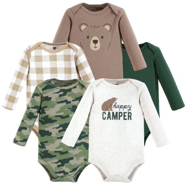 Cotton Long-Sleeve Bodysuits, 5-Pack, Newborn- 24 Months