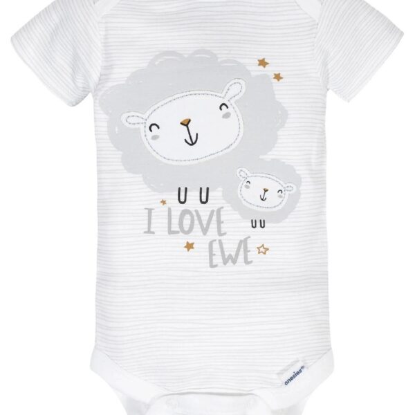 Assorted Short Sleeve Onesies Bodysuits, 8pk (Baby Boy or Baby Girl Unisex)