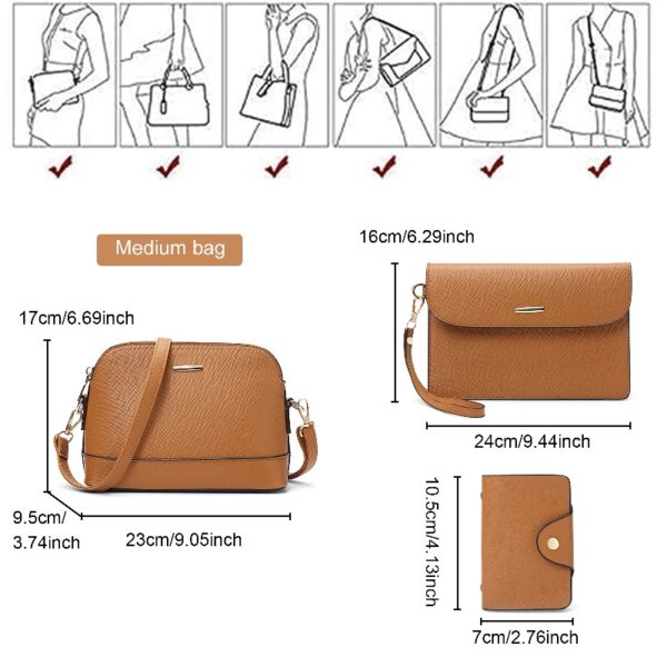 Sendfen Handbags for Women Shoulder Bags Tote Satchel Hobo 4pcs Purse Set