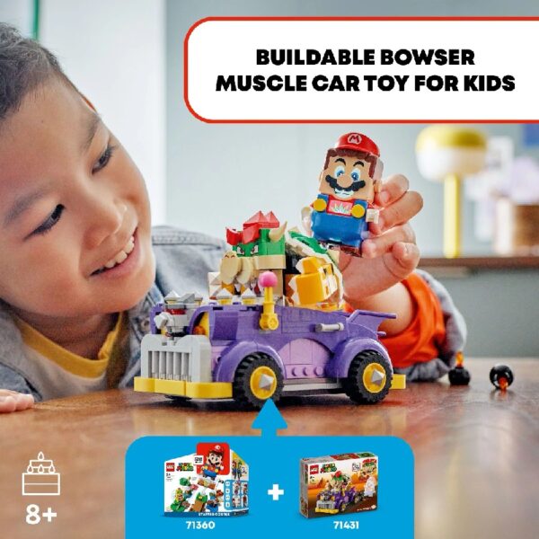Super Mario Bowser’s Muscle Car Expansion Set, Collectible Bowser Toy for Kids, Gift for Boys, Girls and Gamers Ages 8 and Up, 71431