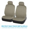 PolyPro Car Seat Covers Full Set in Charcoal on Black – Front and Rear Split Bench for Cars, Easy to Install Cover Set, Accessories Auto Trucks Van SUV