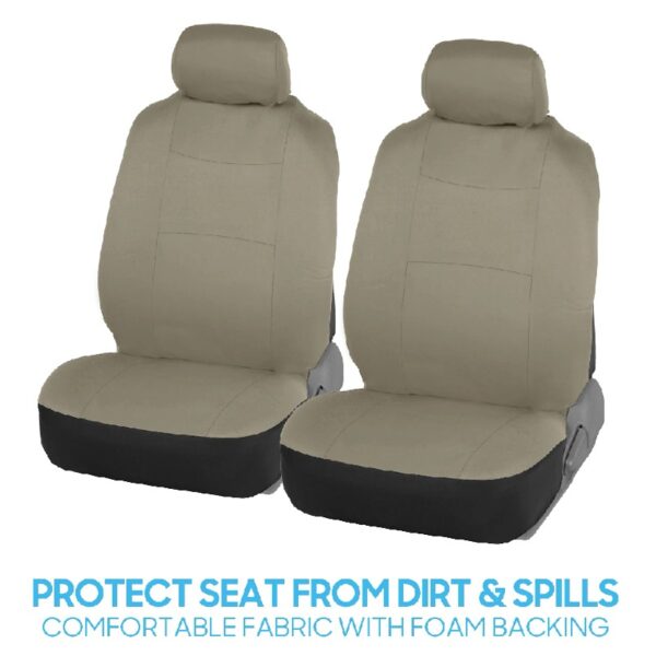 PolyPro Car Seat Covers Full Set in Charcoal on Black – Front and Rear Split Bench for Cars, Easy to Install Cover Set, Accessories Auto Trucks Van SUV