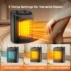 Space Heater, 750W/1500W, Ceramic Small Fan Heater for Indoor Use, 2S Rapid Heating, Multiple Safety Protection, White