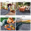 Outdoor Rug Carpet 6'x9' Waterproof Reversible Patio Rug Portable Modern Abstract Indoor Outdoor Rug Plastic Straw Rug for RV Camping Garden Picnic Deck Backyard Porch Decor Gray and White