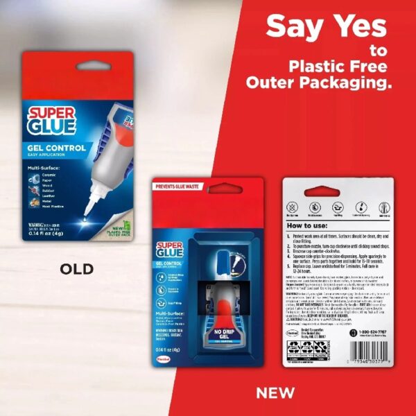 (6 pack) Super Glue Gel Control, Pack of 1, Clear 4 g Bottle