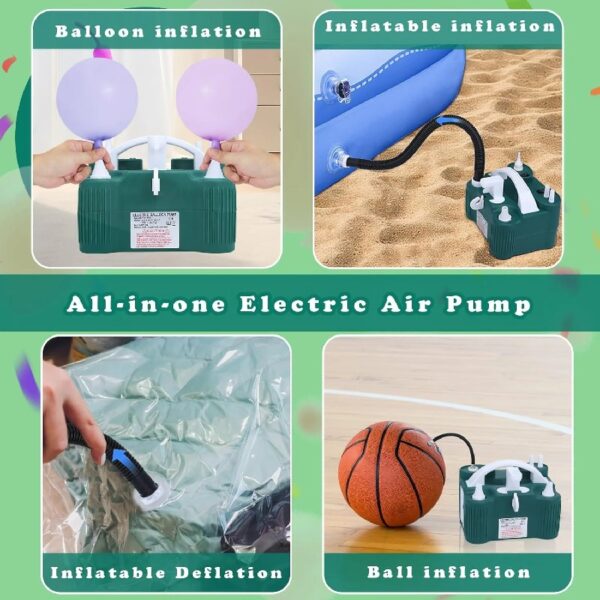 Electric Balloon Pump, 4-in-1 Portable Electric Air Pump For Inflatables, Balloons And Sports Ball, Balloon Inflator For 260q, Foil, Latex Balloons And Pool Floats, Faster And Save Time